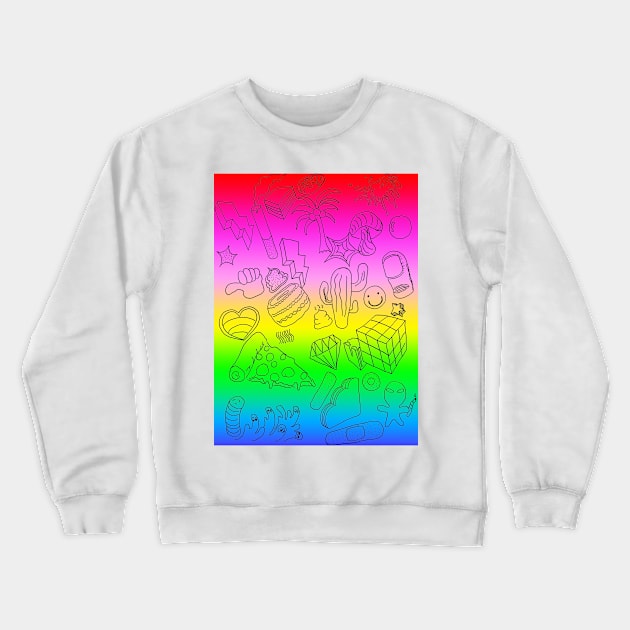 California Dreaming_Raibow Crewneck Sweatshirt by ADEHLALEE